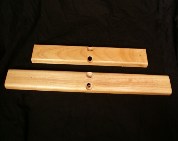 Custom wood moulding made into a Wooden Brush Blocks with Cross Bore Holes